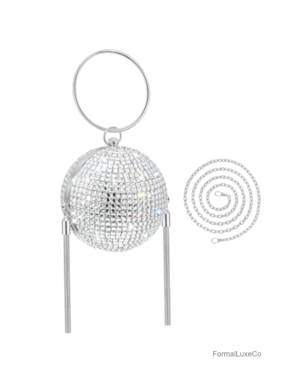 Crystal Rhinestone Disco Ball Clutch Evening Bag Wristlet